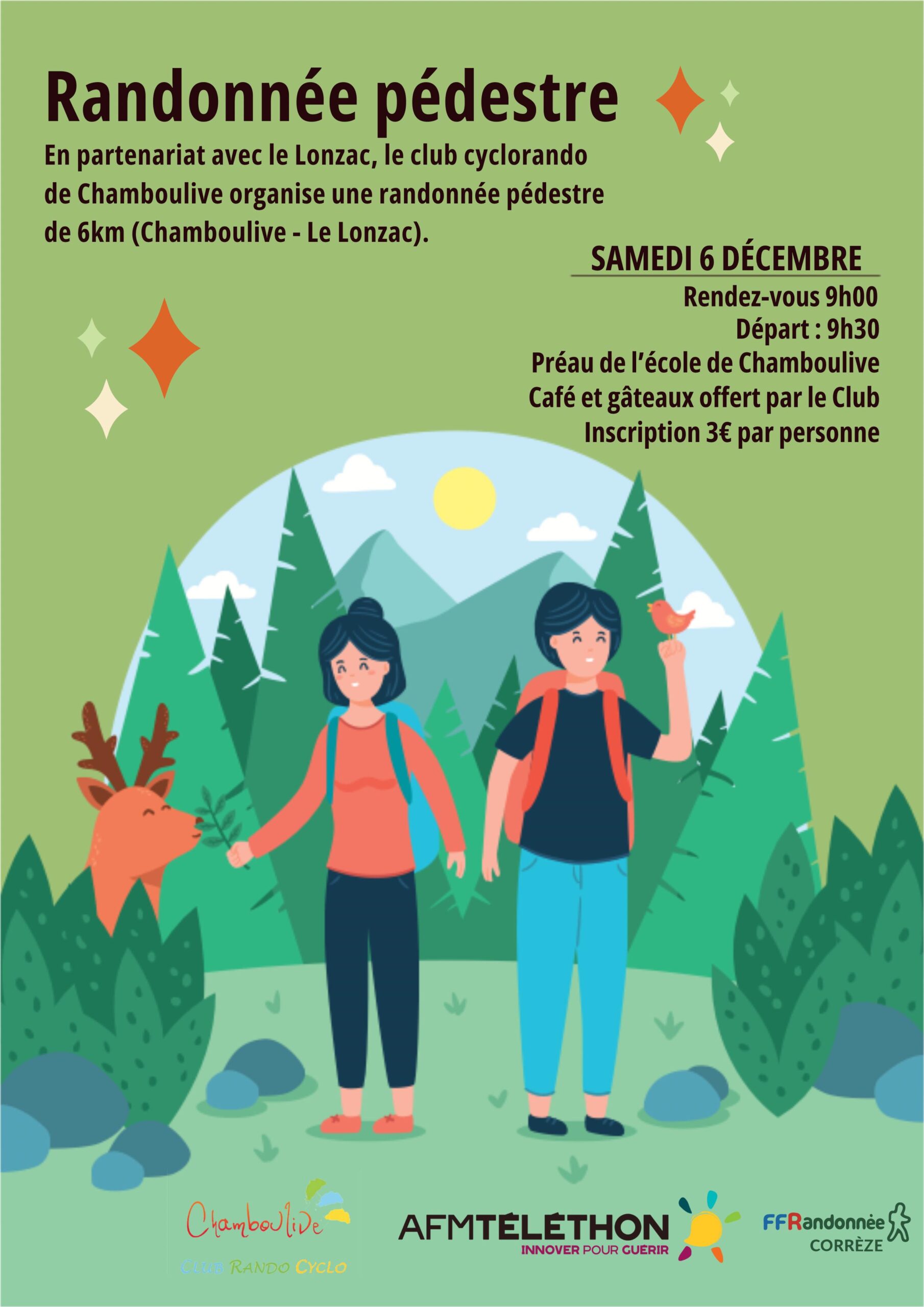 affiche rando Téléthon Chamboulive