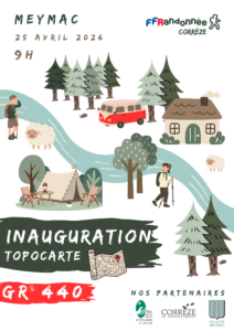 affiche inauguration topo carte GR440 meymac